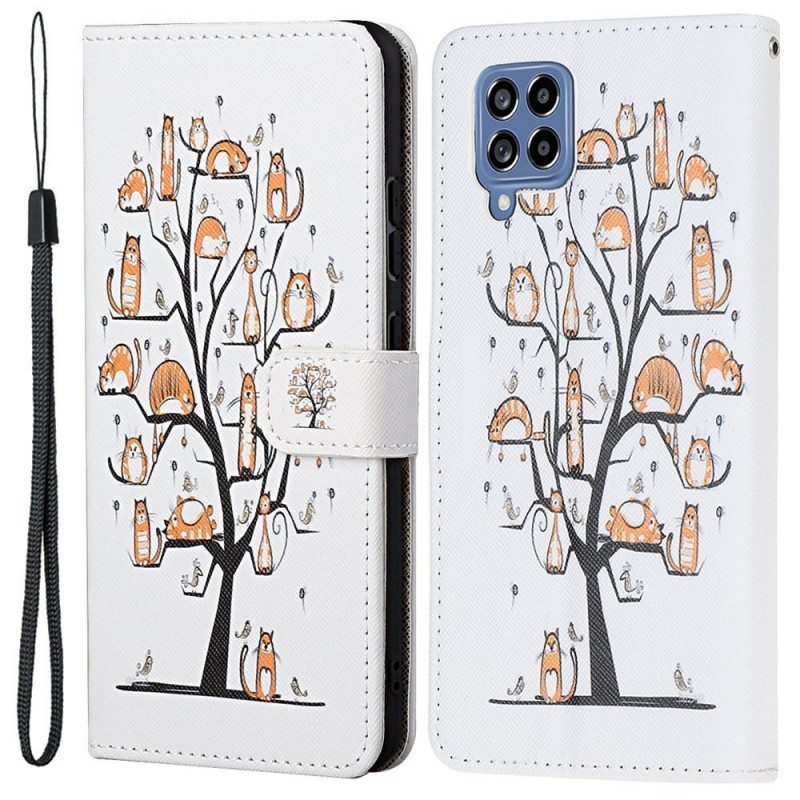 Flip Case Samsung Galaxy M53 5G Suojaketju Kuori Thong Kissat