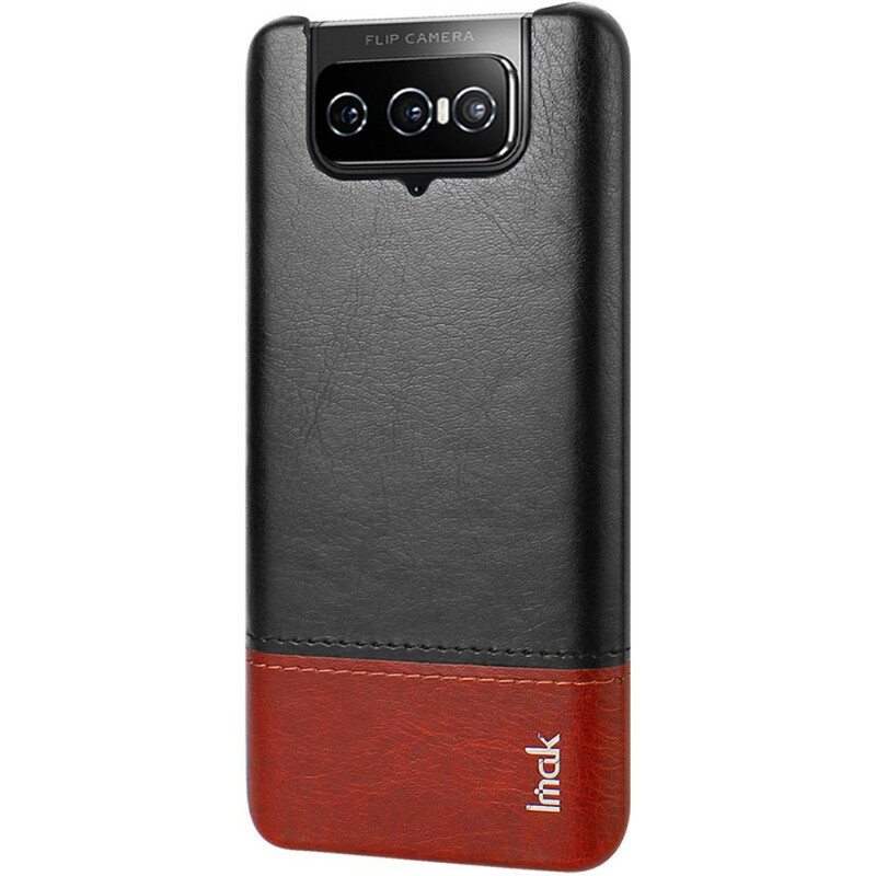 Case Asus Zenfone 8 Flip Kotelot Flip Imak Ruiyi -sarjan Nahkaefekti