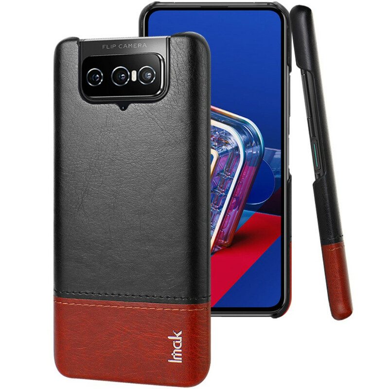 Case Asus Zenfone 8 Flip Kotelot Flip Imak Ruiyi -sarjan Nahkaefekti