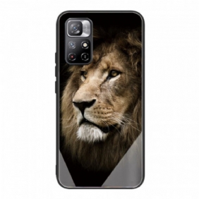 Case Xiaomi Redmi Note 11 Pro Plus 5G Lion Head Karkaistu Lasi