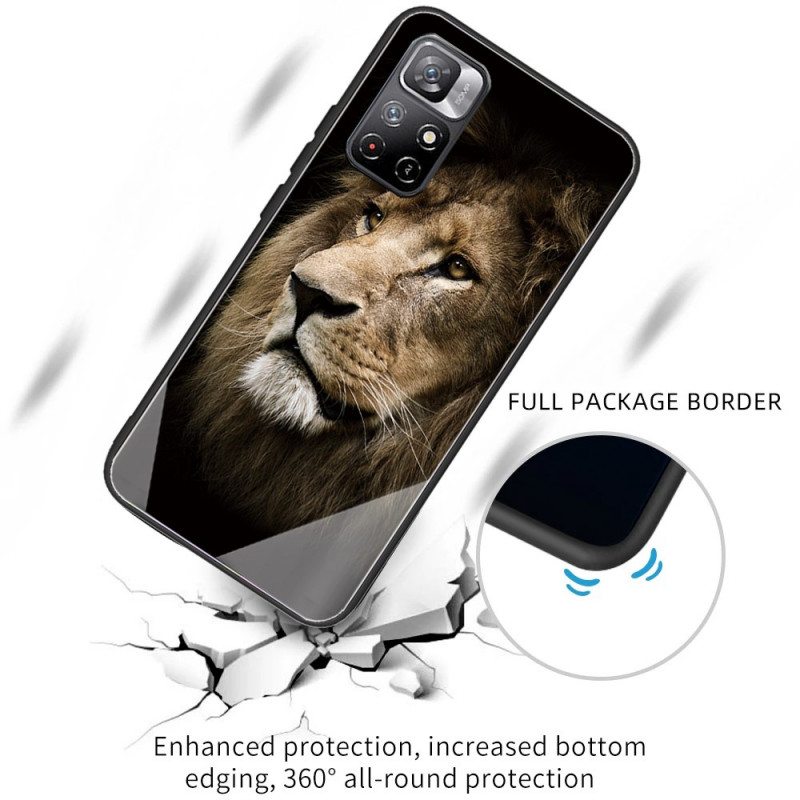 Case Xiaomi Redmi Note 11 Pro Plus 5G Lion Head Karkaistu Lasi