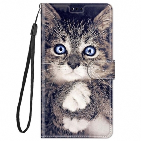 Flip Case Xiaomi Redmi Note 11 Pro Plus 5G Suojaketju Kuori Thong Cat Fan