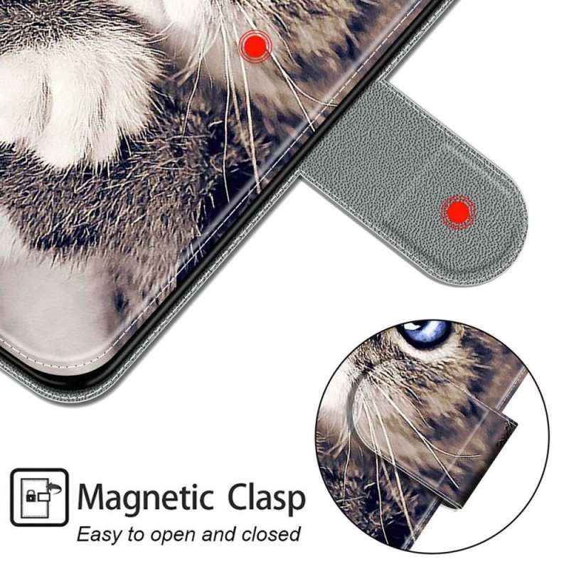 Flip Case Xiaomi Redmi Note 11 Pro Plus 5G Suojaketju Kuori Thong Cat Fan