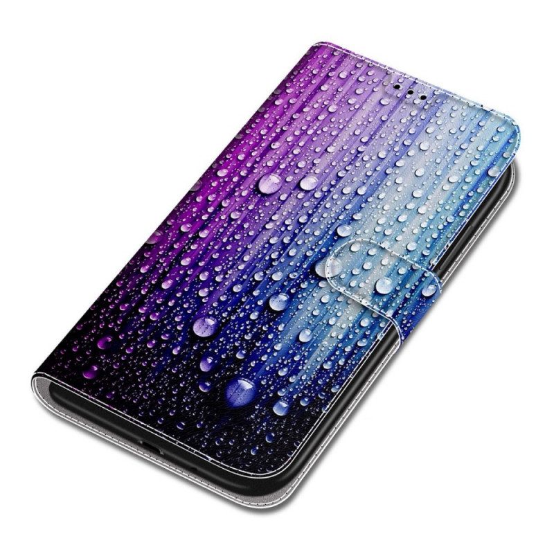 Flip Case Xiaomi Redmi Note 11 Pro Plus 5G Vesipisarat Kaulanauhalla