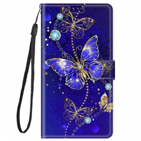 Kotelot Xiaomi Redmi Note 11 Pro Plus 5G Suojaketju Kuori Strap Butterflies Fan