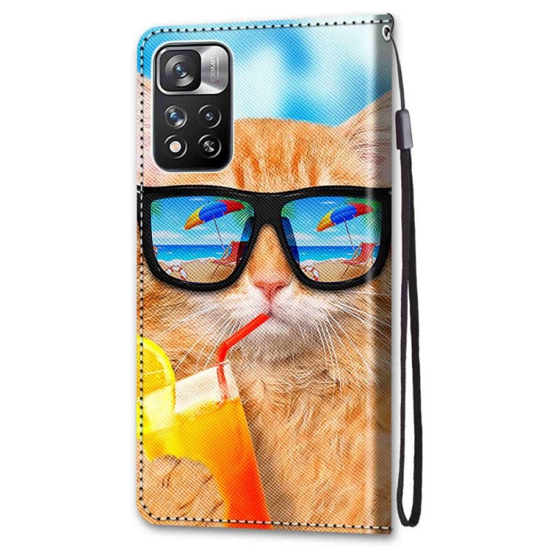 Kotelot Xiaomi Redmi Note 11 Pro Plus 5G Suojaketju Kuori Strappy Star Cat