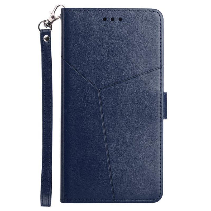 Nahkakotelo Xiaomi Redmi Note 11 Pro Plus 5G Suojaketju Kuori Strappy Geometric Leather Style