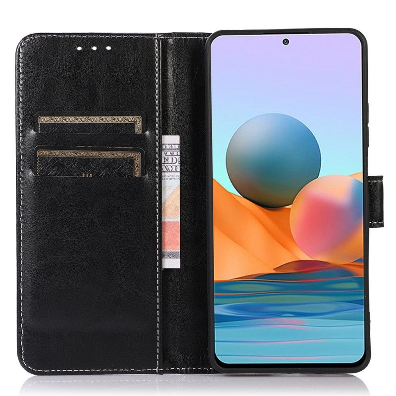 Flip Case Poco F4 Couture-nahkaefekti