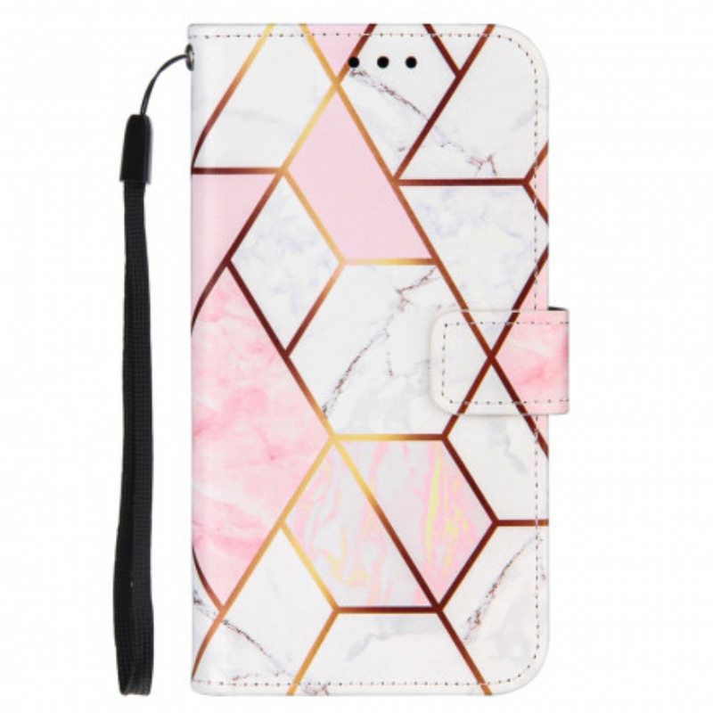 Flip Case OnePlus 9 Pro Suojaketju Kuori Raidallinen Geometrinen Marmori