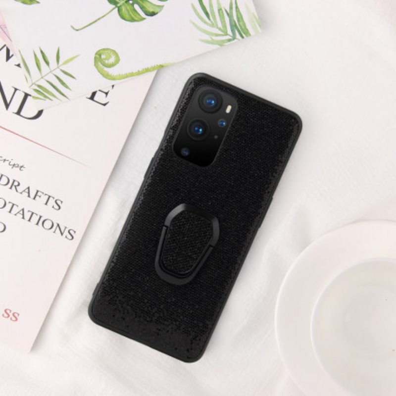 Kuori OnePlus 9 Pro Black Glitter Ring-tuki