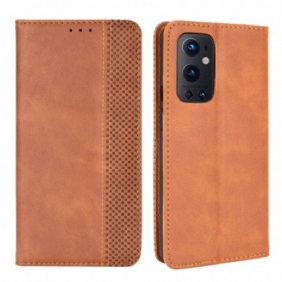 Puhelinkuoret OnePlus 9 Pro Kotelot Flip Tyylitelty Vintage-nahkaefekti