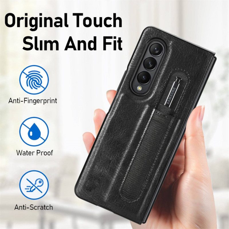 Case Samsung Galaxy Z Fold 4 Keinonahkainen Kynä