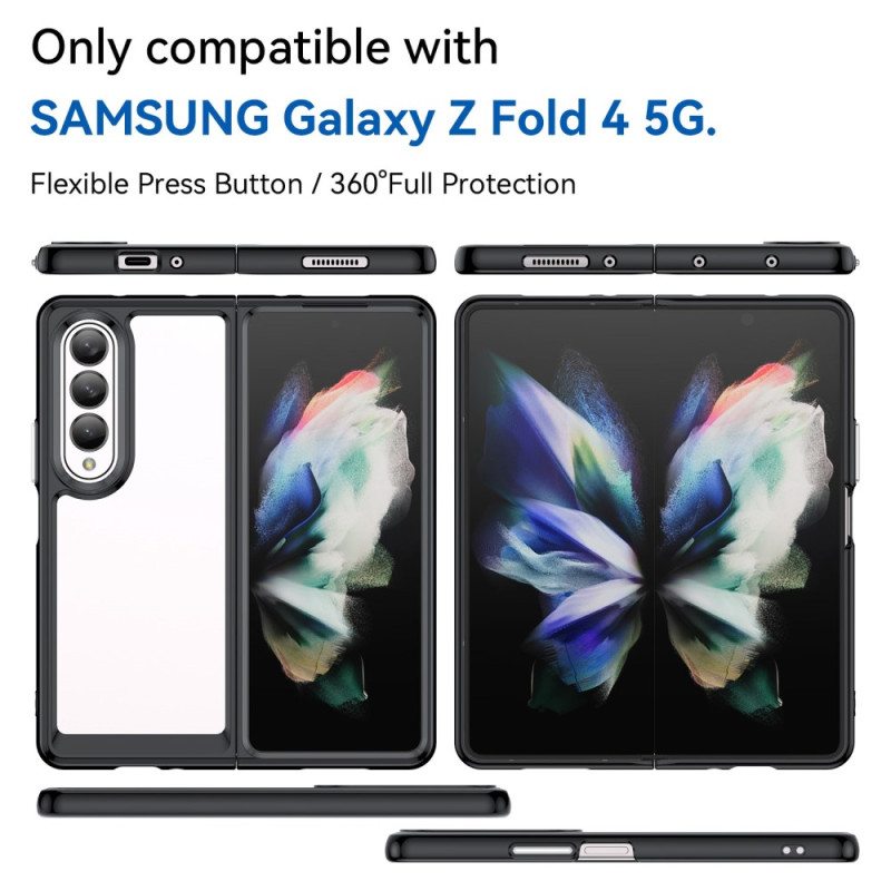 Kuori Samsung Galaxy Z Fold 4 Läpinäkyvät Värilliset Reunat