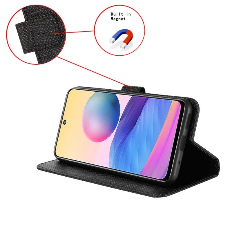 Nahkakotelo Samsung Galaxy Z Fold 4 Suojaketju Kuori Timanttihihna