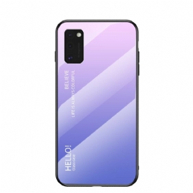 Case Samsung Galaxy A41 Karkaistu Lasi Hello