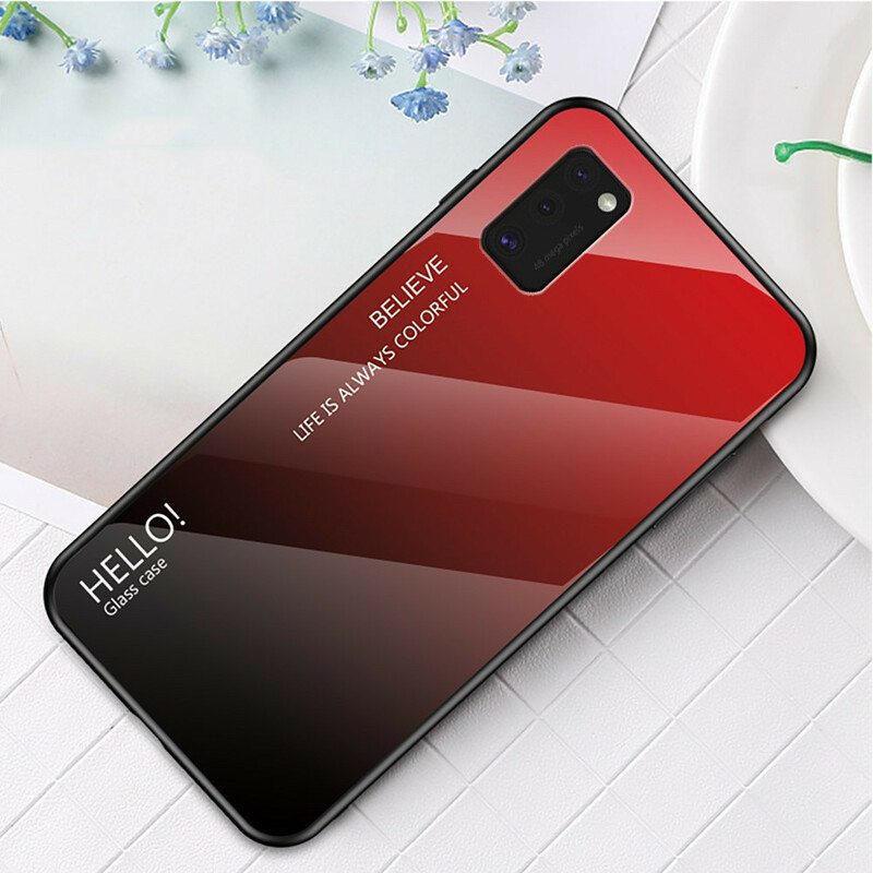 Case Samsung Galaxy A41 Karkaistu Lasi Hello