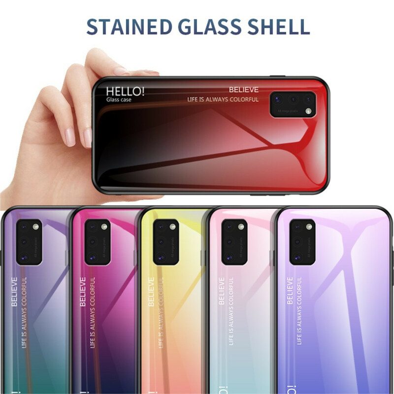 Case Samsung Galaxy A41 Karkaistu Lasi Hello