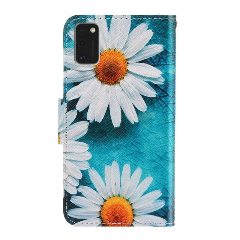 Flip Case Samsung Galaxy A41 Suojaketju Kuori Thong Daisies