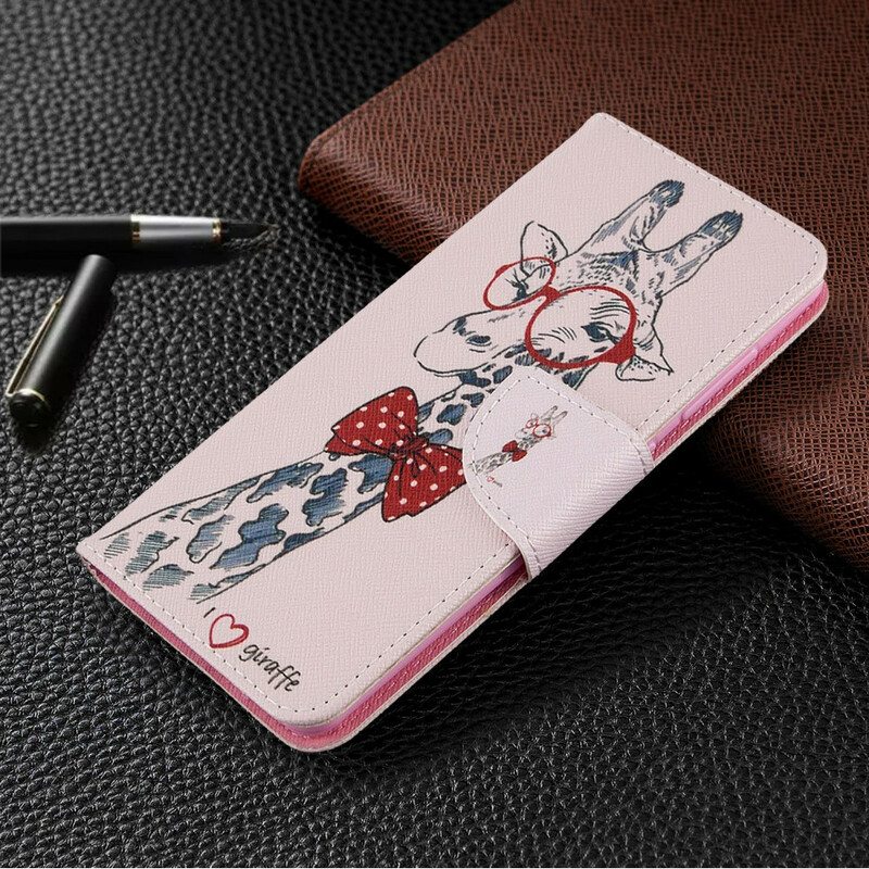 Flip Case Samsung Galaxy A41 Taitava Kirahvi