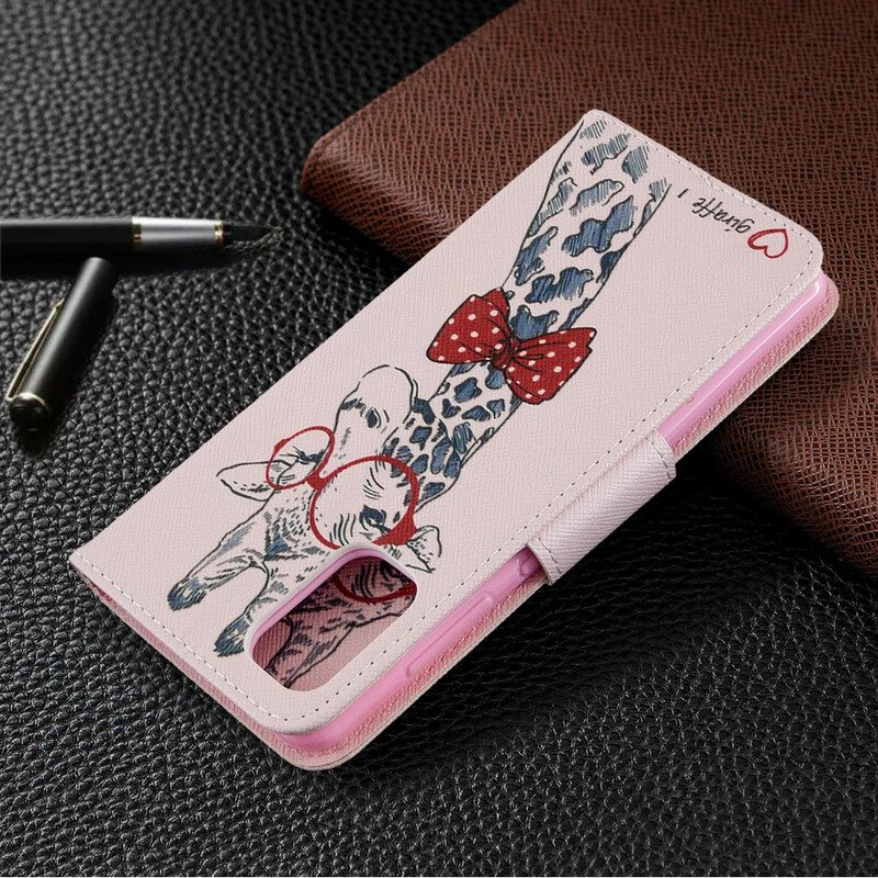 Flip Case Samsung Galaxy A41 Taitava Kirahvi