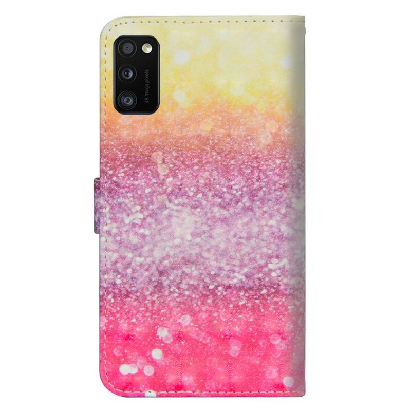 Kotelot Samsung Galaxy A41 Magenta Glitter Gradientti