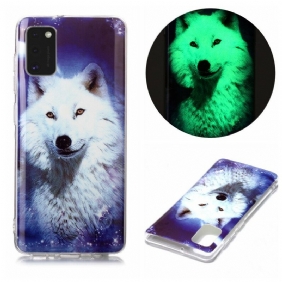 Kuori Samsung Galaxy A41 Fluoresoiva Wolf-sarja