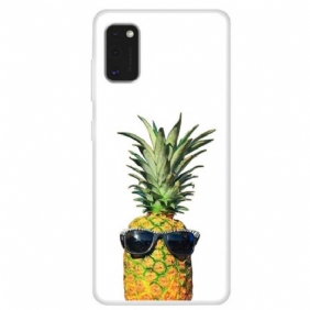 Kuori Samsung Galaxy A41 Läpinäkyvä Ananas Lasilla