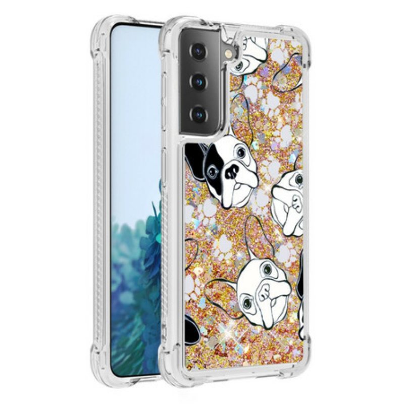 Case Samsung Galaxy S21 5G Herra Koiran Paljetteja