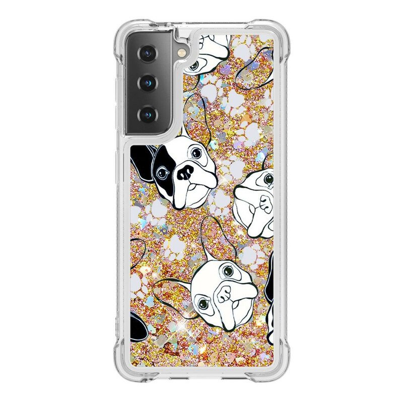 Case Samsung Galaxy S21 5G Herra Koiran Paljetteja