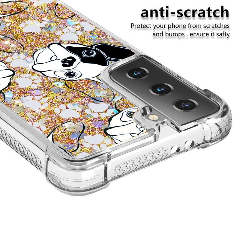 Case Samsung Galaxy S21 5G Herra Koiran Paljetteja