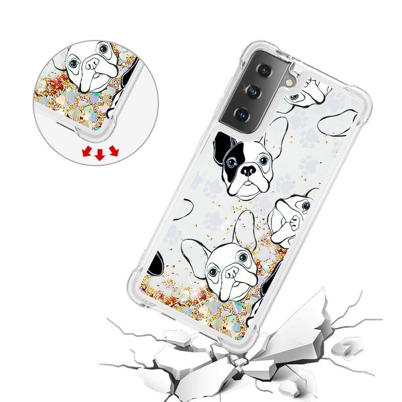 Case Samsung Galaxy S21 5G Herra Koiran Paljetteja