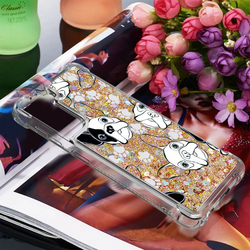 Case Samsung Galaxy S21 5G Herra Koiran Paljetteja