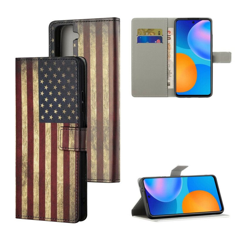 Flip Case Samsung Galaxy S21 5G Amerikan Lippu