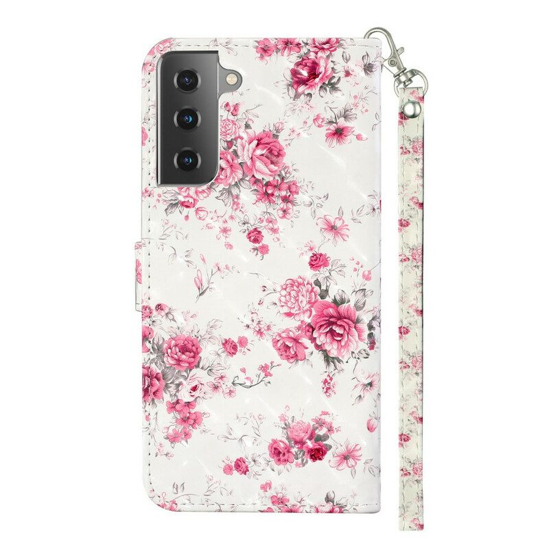 Kotelot Samsung Galaxy S21 5G Suojaketju Kuori Strap Light Spot Flowers