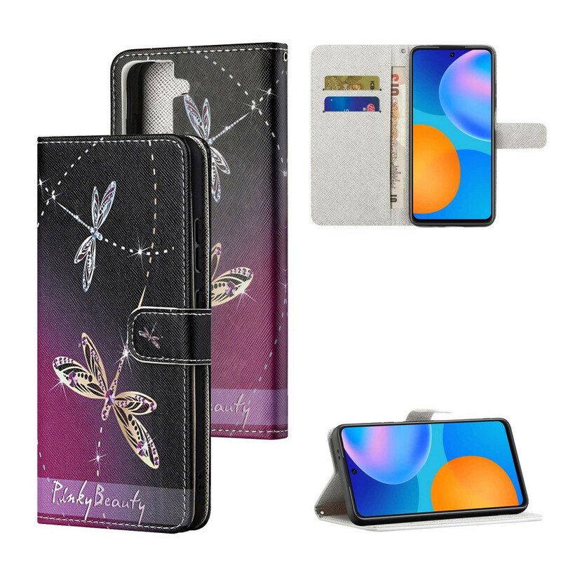 Kotelot Samsung Galaxy S21 5G Suojaketju Kuori Strappy Dragonflies