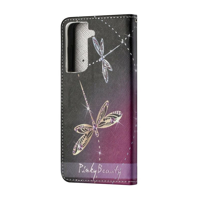 Kotelot Samsung Galaxy S21 5G Suojaketju Kuori Strappy Dragonflies