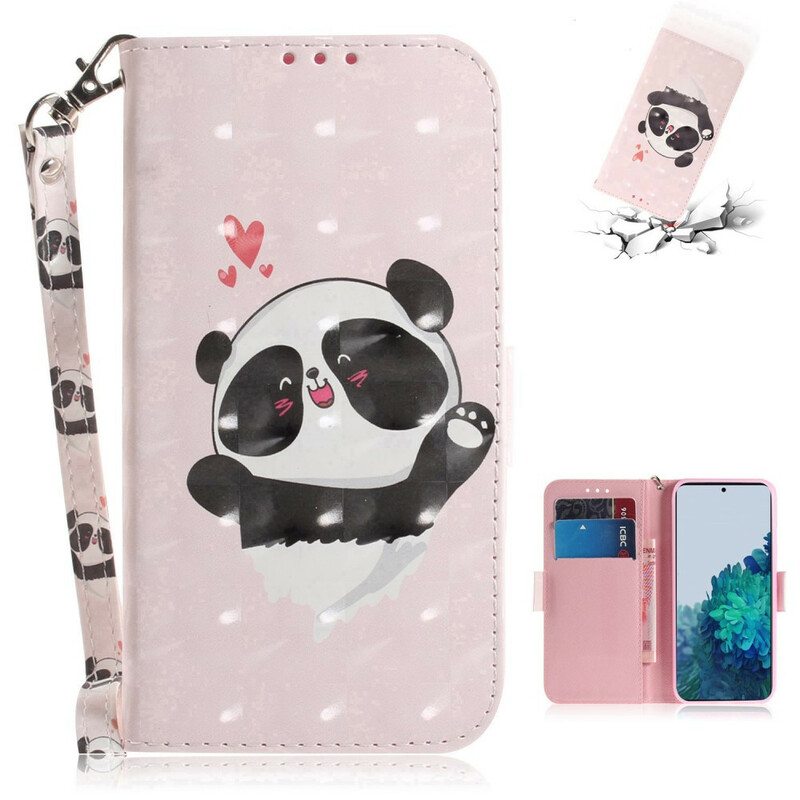 Kotelot Samsung Galaxy S21 5G Suojaketju Kuori Strappy Panda