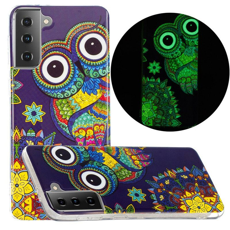 Kuori Samsung Galaxy S21 5G Fluoresoiva Pöllön Mandala