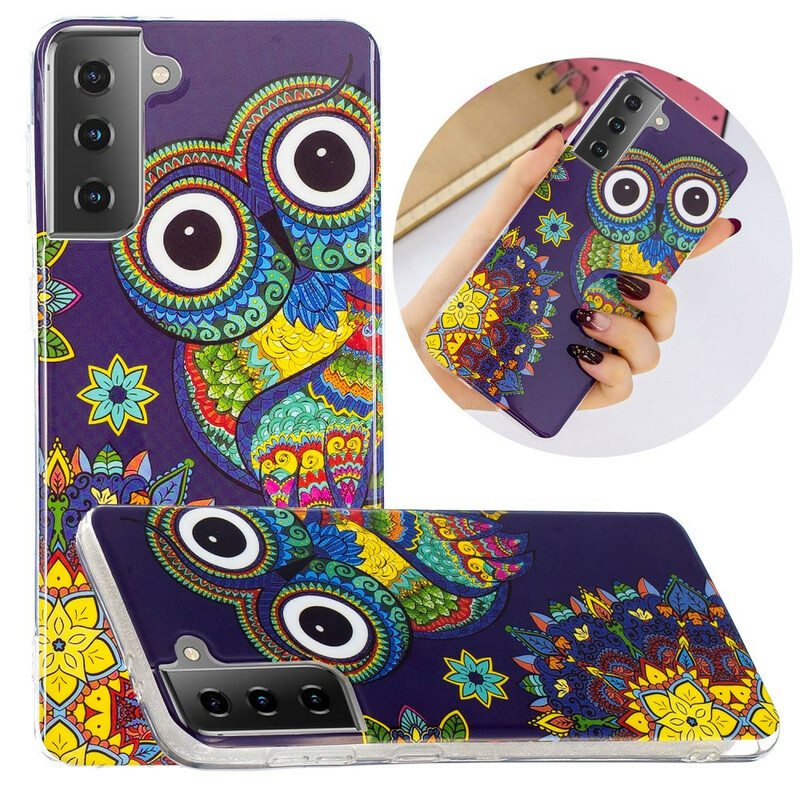 Kuori Samsung Galaxy S21 5G Fluoresoiva Pöllön Mandala