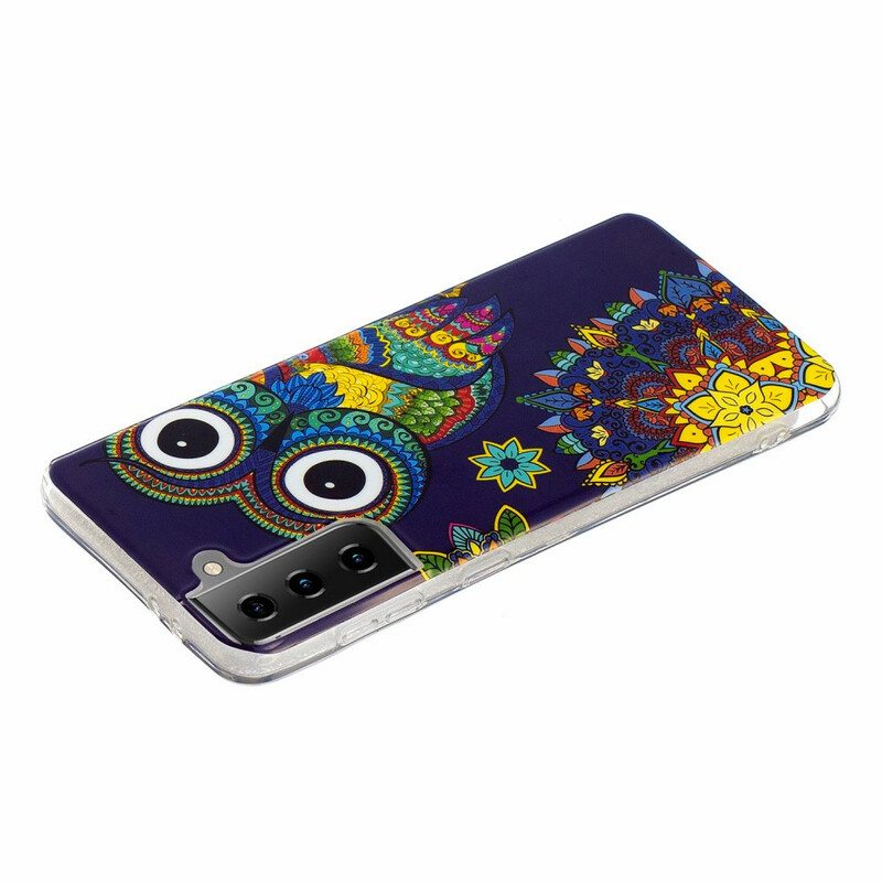 Kuori Samsung Galaxy S21 5G Fluoresoiva Pöllön Mandala