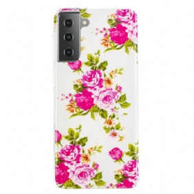 Kuori Samsung Galaxy S21 5G Fluoresoivat Liberty Flowers