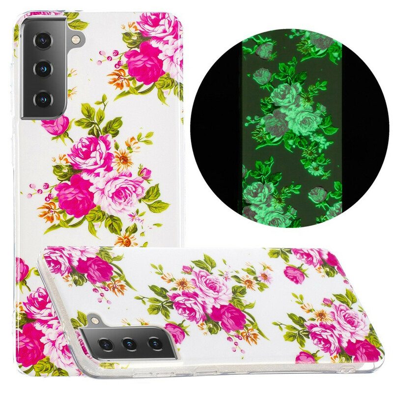 Kuori Samsung Galaxy S21 5G Fluoresoivat Liberty Flowers