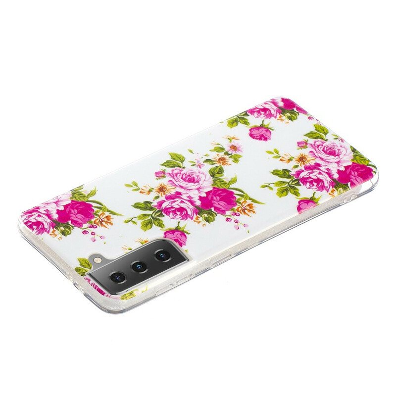 Kuori Samsung Galaxy S21 5G Fluoresoivat Liberty Flowers