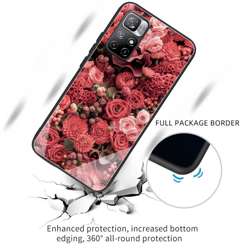 Case Poco M4 Pro 5G Rose Flowers Karkaistu Lasi