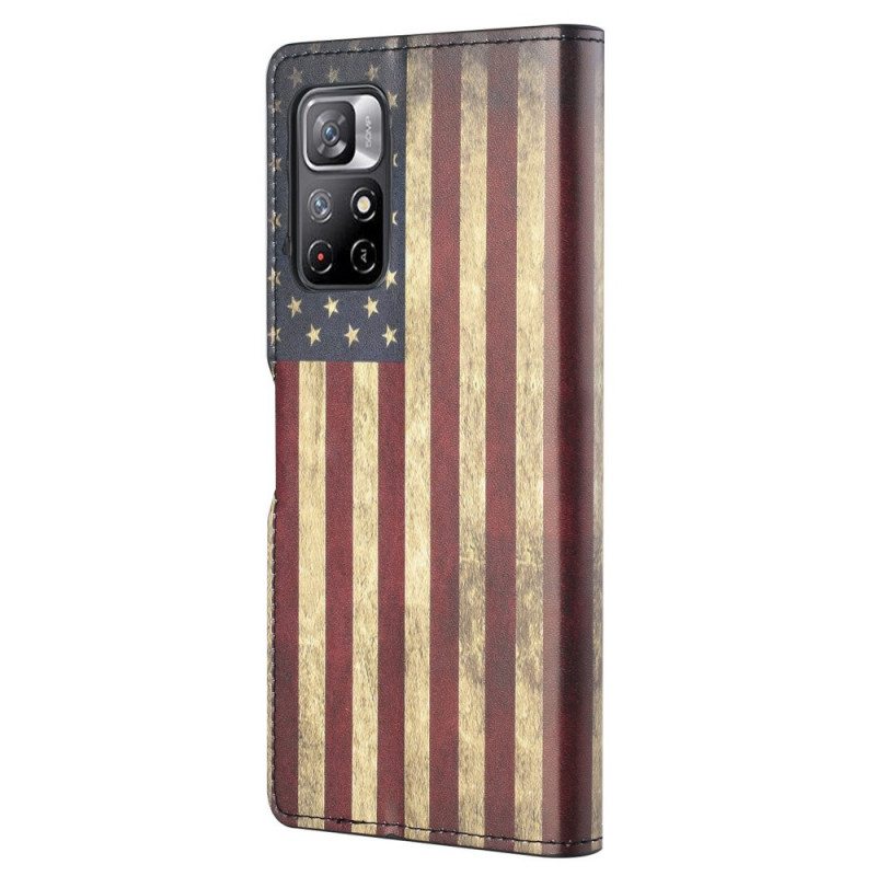 Flip Case Poco M4 Pro 5G Amerikan Lippu