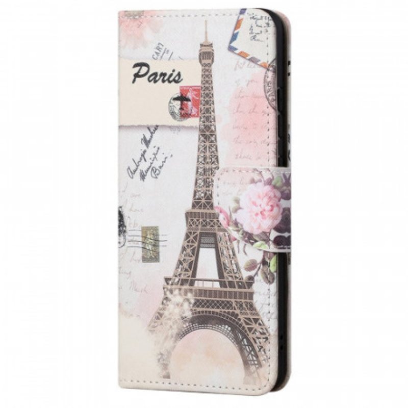 Flip Case Poco M4 Pro 5G Retro Eiffel-torni