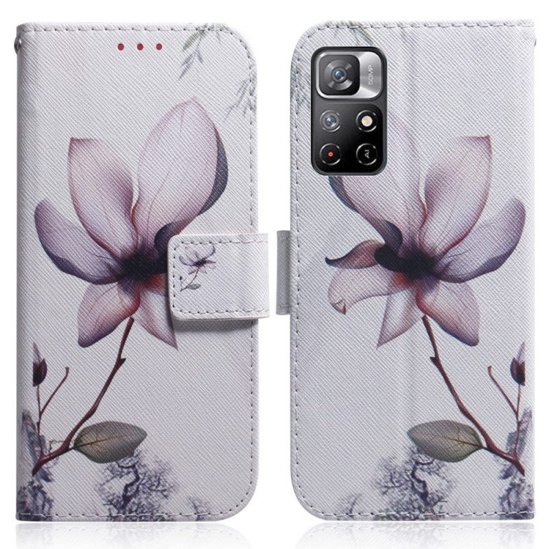 Kotelot Poco M4 Pro 5G Flower Dusty Pink