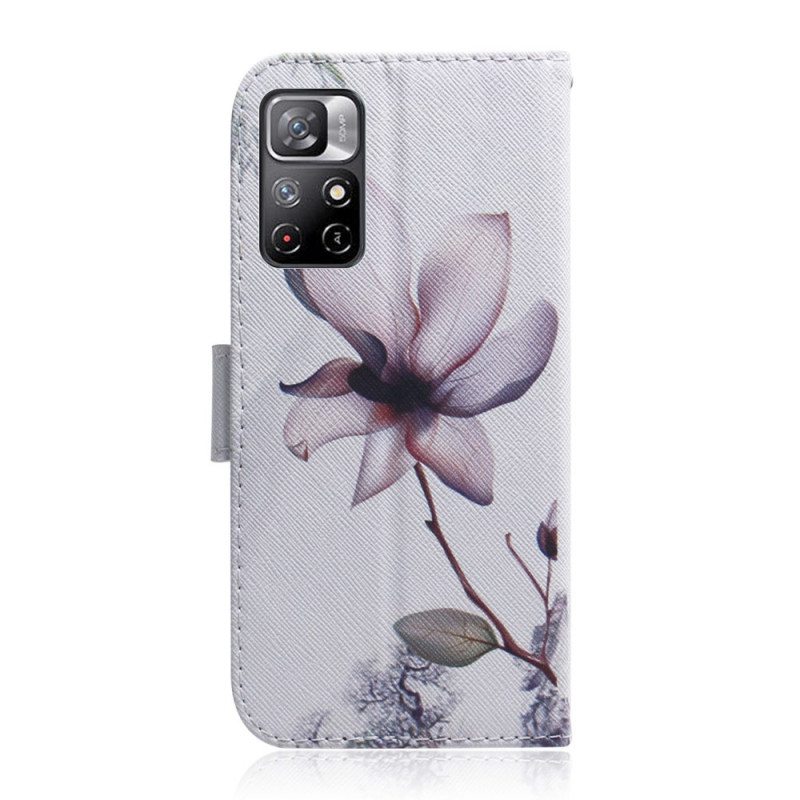 Kotelot Poco M4 Pro 5G Flower Dusty Pink