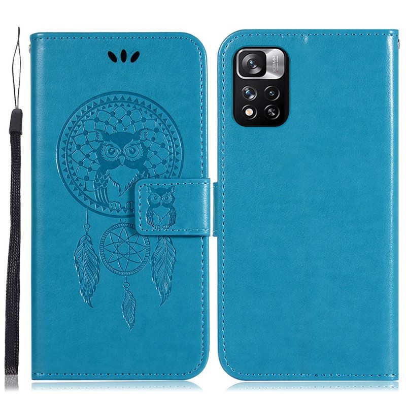 Kotelot Poco M4 Pro 5G Nahkaefekti Dreamcatcher Owl