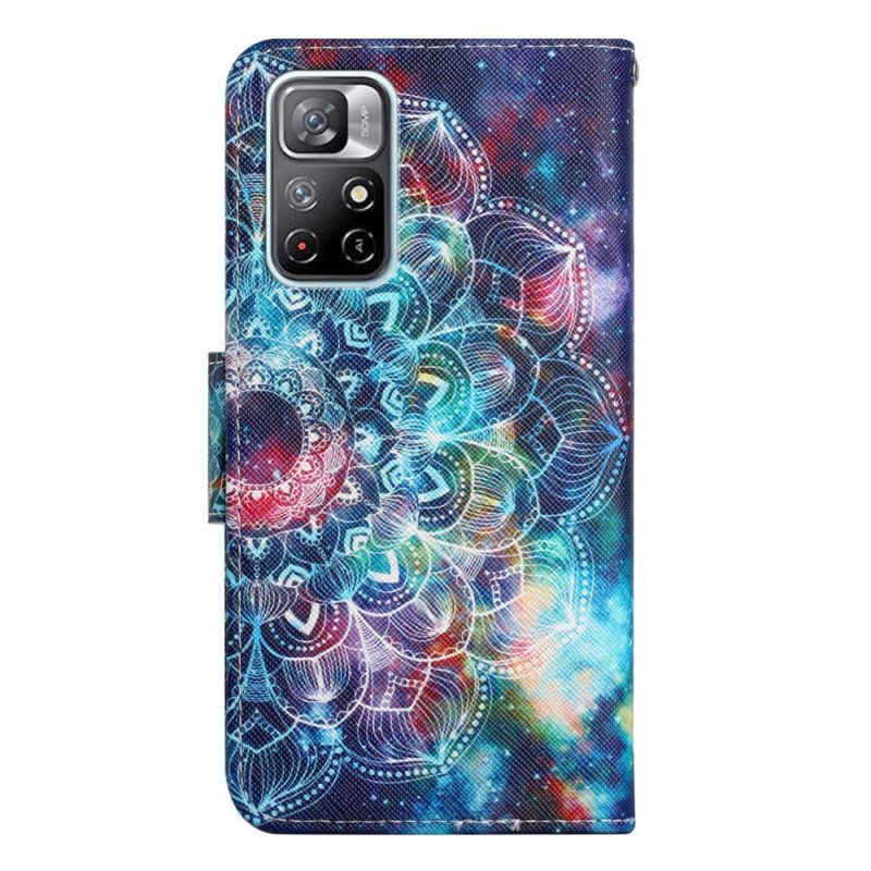 Kotelot Poco M4 Pro 5G Suojaketju Kuori Flashy Half Mandala Strappy